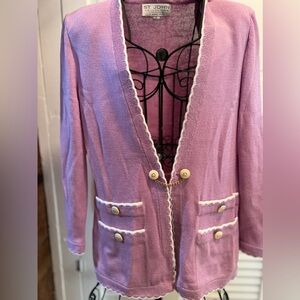 St.John Collection by Marie Gray Vintage Lavender with White Jacket. SZ 2